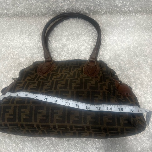 FENDI Tobacco Zucca Chef De Jour Canvas/Leather Medium Tote Bag - Picture 9 of 16